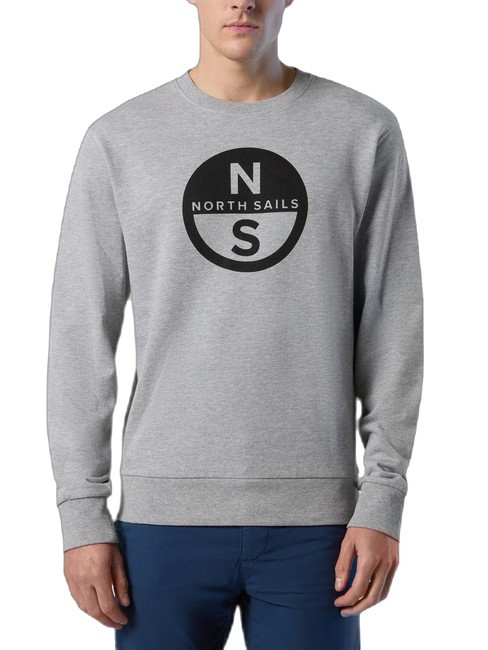 NORTH SAILS BASIC Sweatshirt mit Rundhalsausschnitt und Logo-Print graue Melange - Sweatshirts Herren