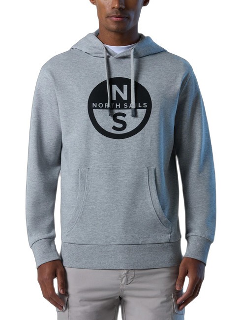 NORTH SAILS BASIC Kapuzenpullover mit Logo-Print graue Melange - Sweatshirts Herren