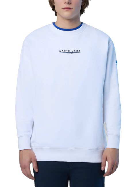 NORTH SAILS BASIC Baumwoll-Sweatshirt mit Logo-Schriftzug Weiß - Sweatshirts Herren