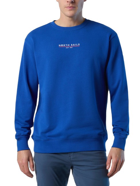 NORTH SAILS BASIC Baumwoll-Sweatshirt mit Logo-Schriftzug Surfblau - Sweatshirts Herren