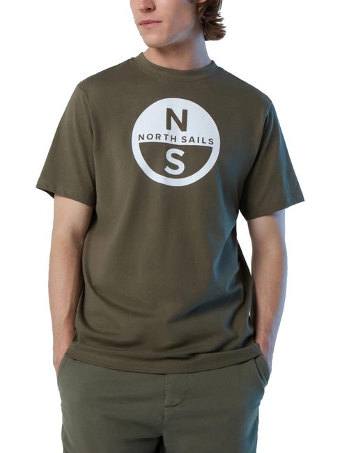 NORTH SAILS BASIC T-Shirt aus Baumwolle mit Logo-Print staubige Oliven - Herren-T-Shirts