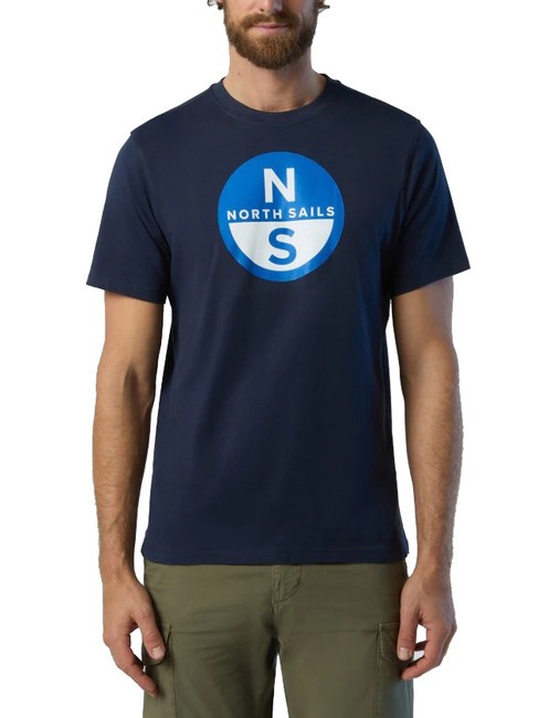 NORTH SAILS BASIC T-Shirt aus Baumwolle mit Logo-Print Navy blau - Herren-T-Shirts