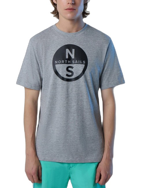 NORTH SAILS BASIC T-Shirt aus Baumwolle mit Logo-Print graue Melange - Herren-T-Shirts