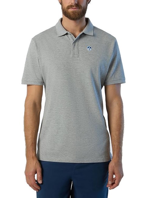 NORTH SAILS BASIC Kurzarm-Poloshirt aus Baumwolle graue Melange - Herren-Polo-Shirts/Herren-Polo-Shirt/Herrenpoloshirt/Herrenpoloshirts