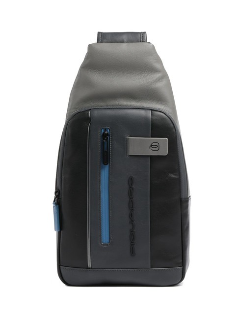 PIQUADRO URBAN  One-Shoulder-Rucksack aus Leder schwarz grigiongr - PC-Rucksäcke