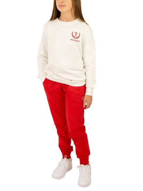 TRUSSARDI STRAUB KIDS Trainingsanzug aus Sweatshirt und Hose cremefarben/rot - Trainingsanzüge für Kinder