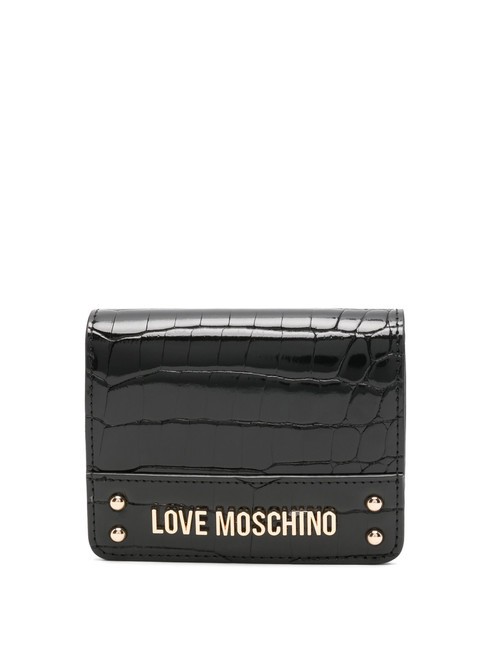 LOVE MOSCHINO SHINY CROCO Damen-Geldbörse Schwarz - Brieftaschen Damen