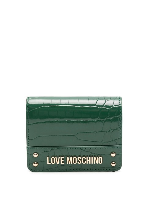 LOVE MOSCHINO SHINY CROCO Damen-Geldbörse Grün - Brieftaschen Damen