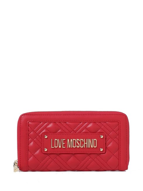 LOVE MOSCHINO QUILTED L Portemonnaie mit umlaufendem Reißverschluss ROT - Brieftaschen Damen