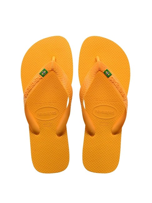 HAVAIANAS  BRASILIEN-LOGO-Flip-Flops Knallgelb - Schuhe Unisex