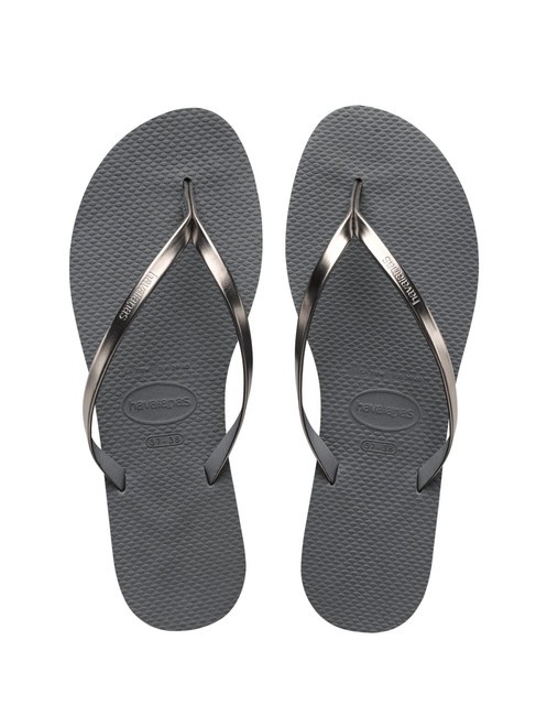 HAVAIANAS YOU METALLIC Flip-Flops aus Gummi Grauer Stahl/Metallic-Graphit - Damenschuhe