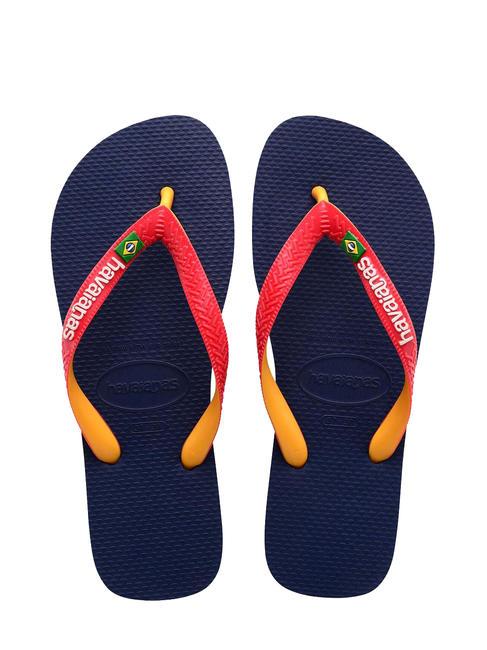 HAVAIANAS BRASIL MIX Flip Flops marineblau/rubinrot - Schuhe Unisex