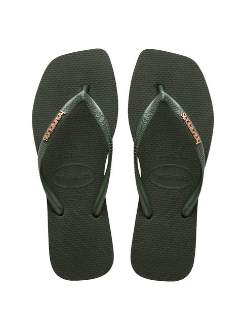 HAVAIANAS SQUARE LOGO Flip-Flops olivgrün - Damenschuhe