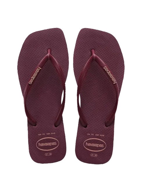 HAVAIANAS SQUARE LOGO Flip-Flops violetter Boden - Damenschuhe