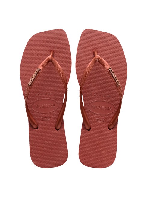 HAVAIANAS SQUARE LOGO Flip-Flops Mahagoni - Damenschuhe