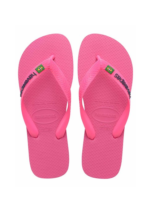 HAVAIANAS BRASIL LOGO NEON Flip-Flops rosa Flussmittel/rosa Flussmittel - Schuhe Unisex