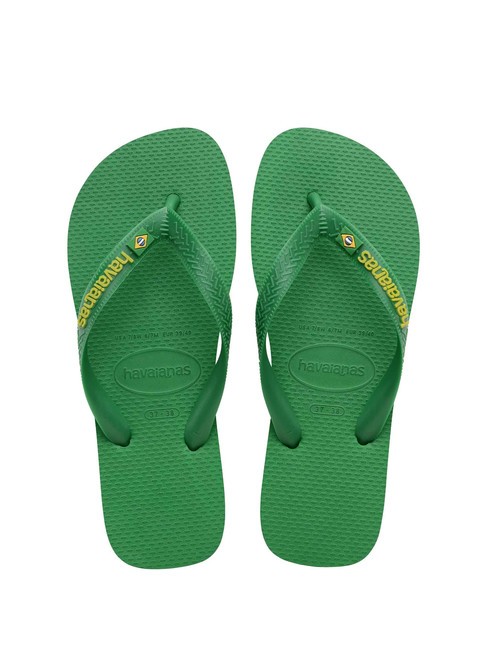 HAVAIANAS BRASIL LOGO NEON Flip-Flops Patriagrün / Zitronengelb - Schuhe Unisex