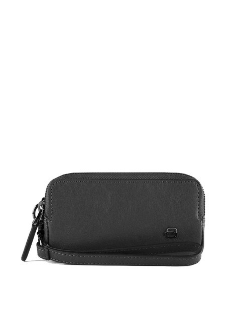 PIQUADRO BLACK SQUARE Mini-Clutch aus Leder Schwarz - Tablettmappe &amp; Organizer