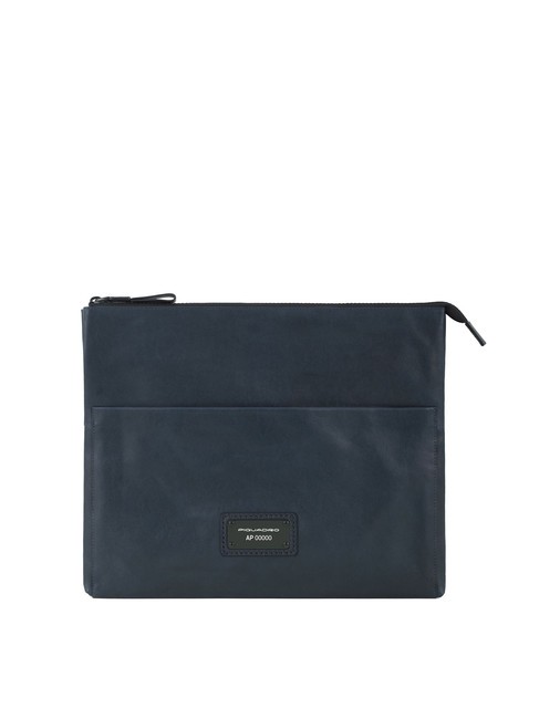 PIQUADRO HARPER Flache Clutch aus Leder Blau - Tablettmappe &amp; Organizer