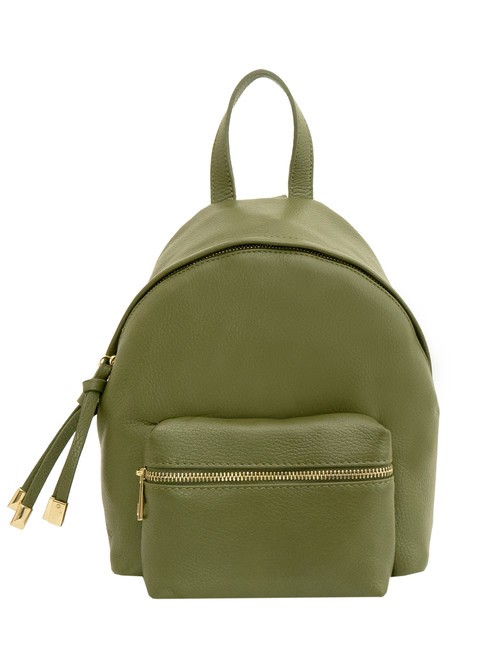 LESAC VANESSA Dollar-Rucksack aus Leder Olive - Damentaschen