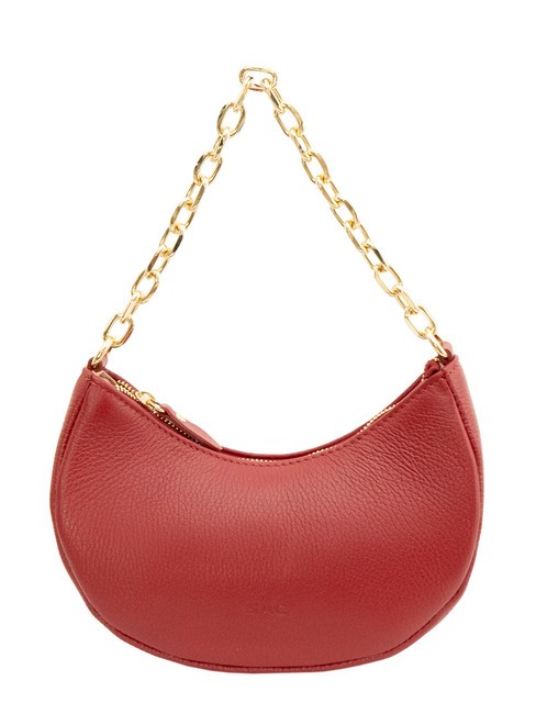 LESAC GIUDITTA Hobo-Tasche aus Leder mit Kette Rot - Damentaschen