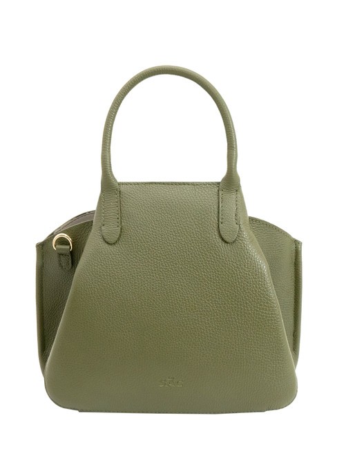 LESAC ALICE Lederhandtasche mit Schultergurt Olive - Damentaschen