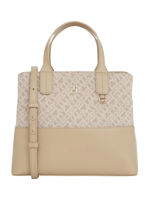 TOMMY HILFIGER JACQUARD  Handtasche, mit Schultergurt Beige - Damentaschen