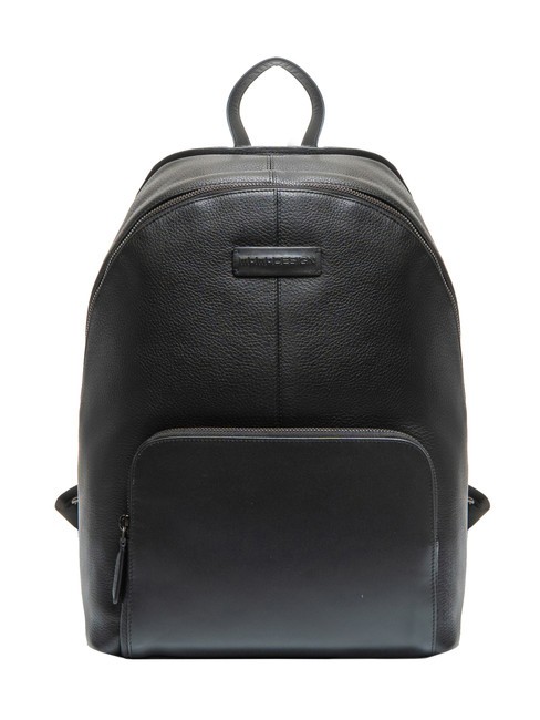 MOMO DESIGN DOLLARO  15,6-Zoll-Laptop-Rucksack aus Leder Schwarz - Rucksäcke für Schule &amp; Freizeit