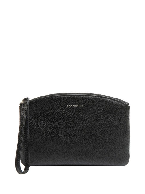 COCCINELLE ROUNDED ENVELOPE Clutch aus Leder mit Manschette Schwarz - Damentaschen