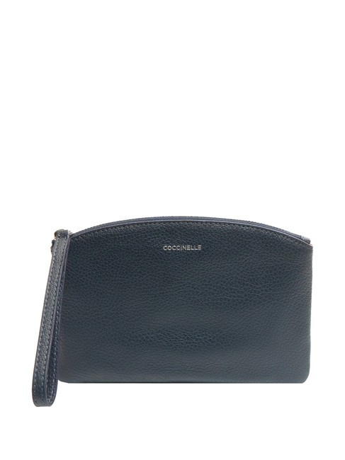 COCCINELLE ROUNDED ENVELOPE Clutch aus Leder mit Manschette Mitternachtsblau - Damentaschen