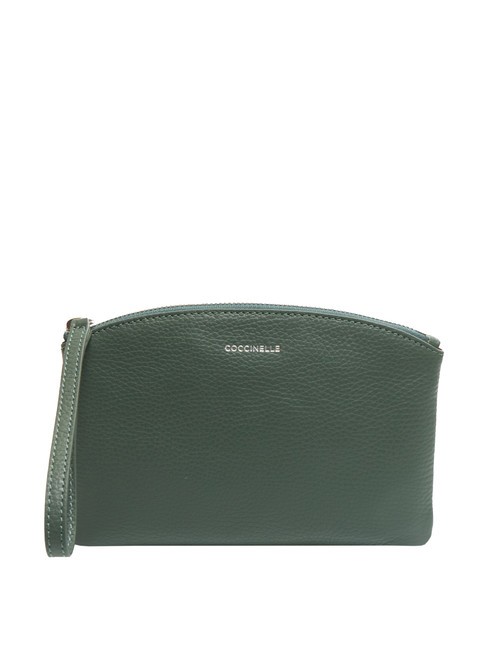 COCCINELLE ROUNDED ENVELOPE Clutch aus Leder mit Manschette Grünkohlgrün - Damentaschen