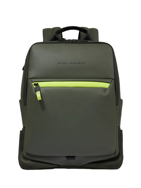 PIQUADRO CORNER SPECIALE GOMMATO  14" PC-Rucksack GRÜN - PC-Rucksäcke