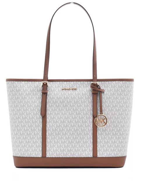 MICHAEL KORS JET SET TRAVEL Monogram Schulter-Shopper Vanille - Damentaschen