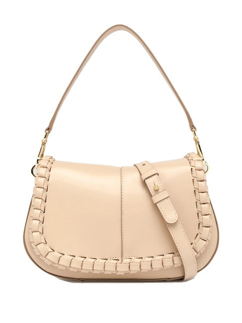 GIANNI CHIARINI HELENA ROUND Ledertasche mit Klappe Creme - Damentaschen