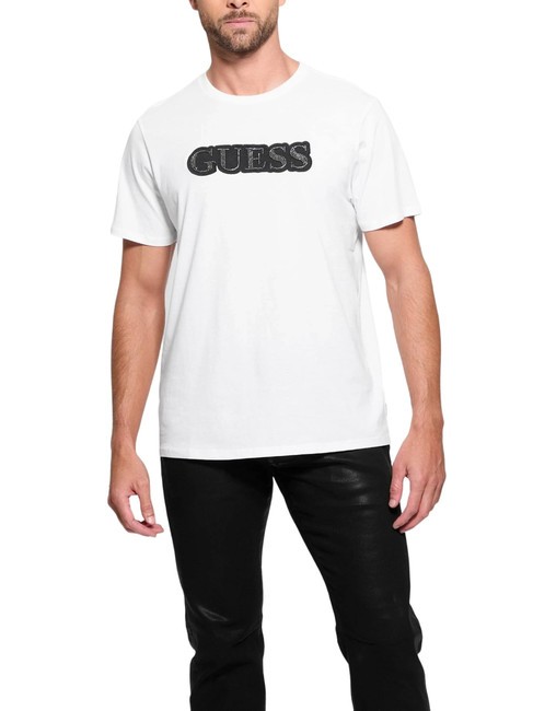 GUESS EMBELLISHED LOGO  Baumwoll-T-Shirt purweiß - Herren-T-Shirts