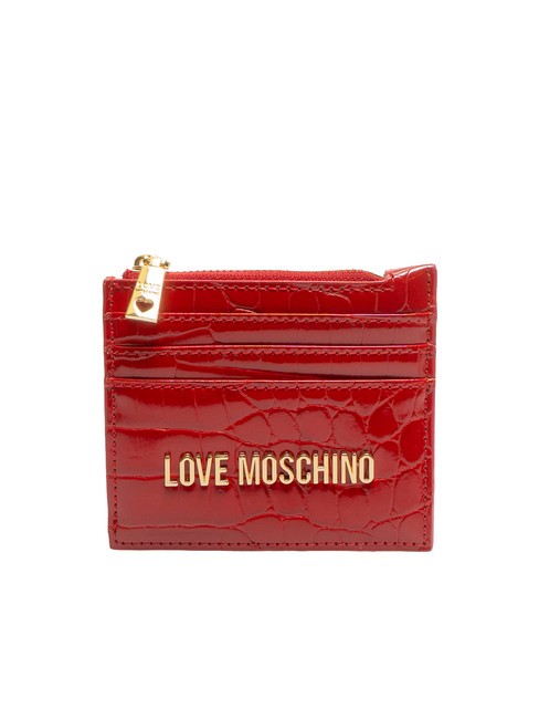 LOVE MOSCHINO SHINY CROCO Kartenhalter / Geldbörse  ROT - Brieftaschen Damen