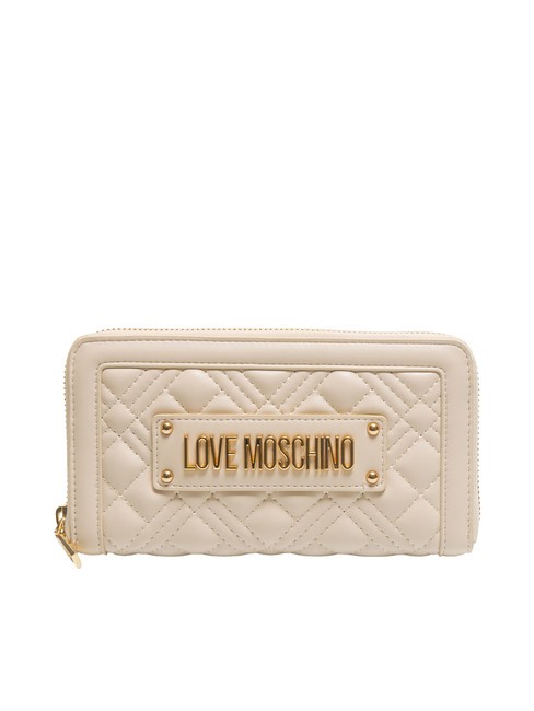 LOVE MOSCHINO QUILTED L Portemonnaie mit umlaufendem Reißverschluss Elfenbein - Brieftaschen Damen