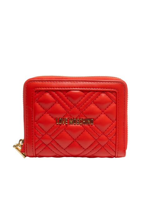 LOVE MOSCHINO QUILTED M Mittelgroße Geldbörse mit umlaufendem Reißverschluss ROT - Brieftaschen Damen