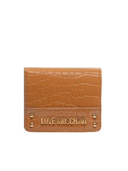 LOVE MOSCHINO SHINY CROCO Damen-Geldbörse Walnüsse - Brieftaschen Damen