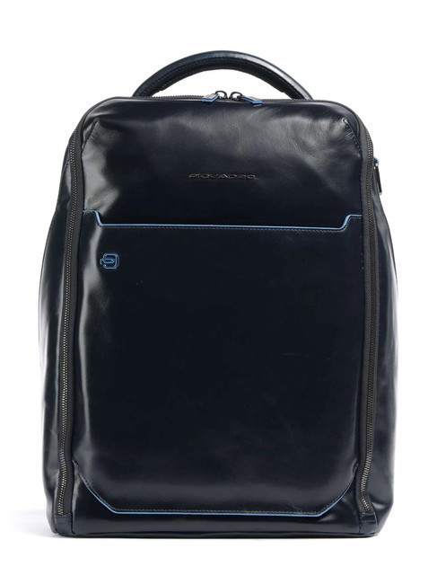 PIQUADRO BLUE SQUARE Lederrucksack, 14-Zoll-Laptophalter Blau - PC-Rucksäcke