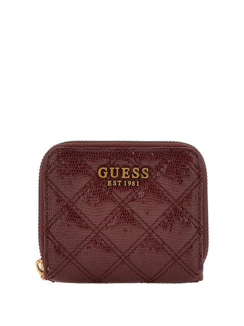 GUESS GIULLY  Mini-Geldbörse mit umlaufendem Reißverschluss Burgund - Brieftaschen Damen