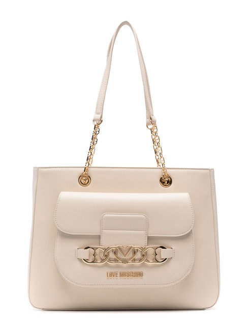 LOVE MOSCHINO HEART CHAIN Schulter-Shopper-Tasche Elfenbein - Damentaschen