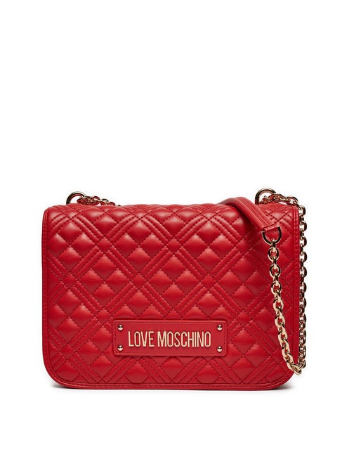 LOVE MOSCHINO QUILTED GOLD CHAIN Schulter-/Umhängetasche ROT - Damentaschen