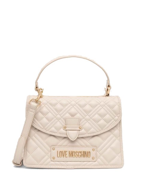 LOVE MOSCHINO QUILTED Aktentasche mit Schultergurt Elfenbein - Damentaschen