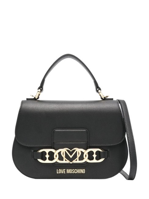 LOVE MOSCHINO HEART CHAIN Handtasche mit Schultergurt Schwarz - Damentaschen