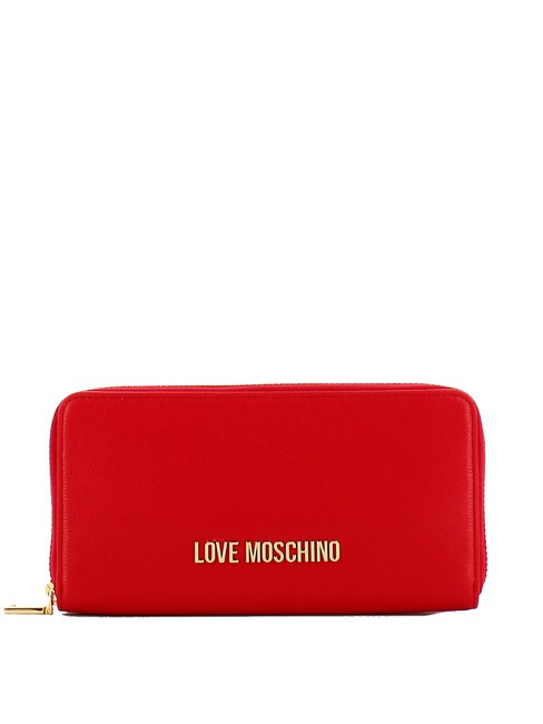 LOVE MOSCHINO LOGO LETTERING Portemonnaie mit umlaufendem Reißverschluss ROT - Brieftaschen Damen