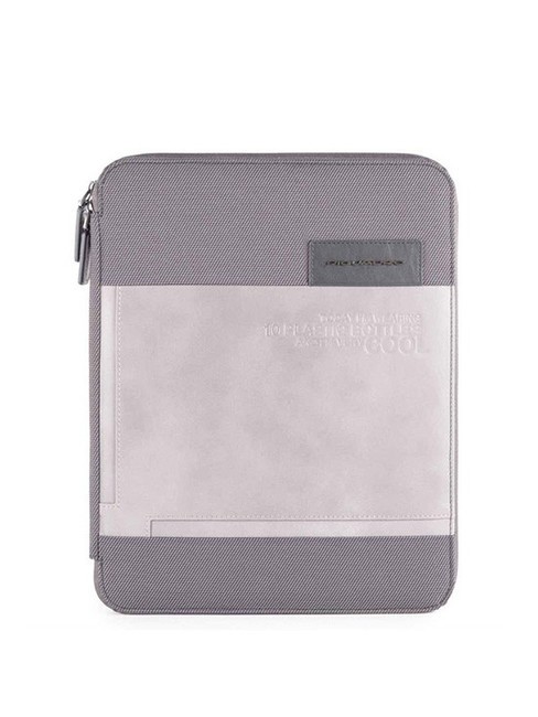 PIQUADRO ADE Notizblockhalter aus Leder und Stoff GRAU - Tablettmappe &amp; Organizer