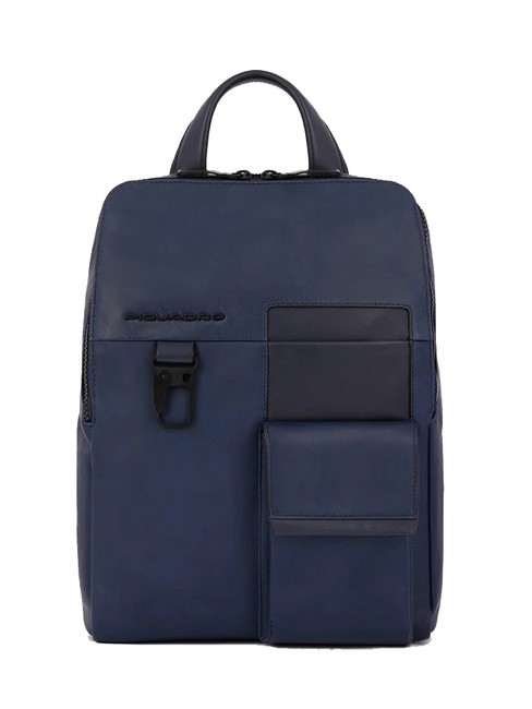 PIQUADRO FINN Tablet-Rucksack aus Leder Blau - PC-Rucksäcke