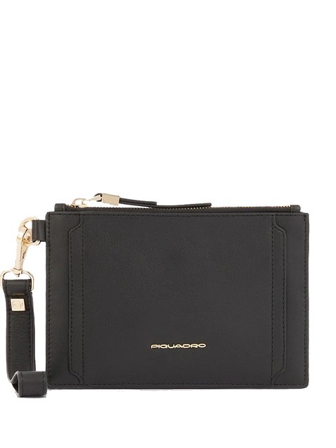 PIQUADRO CIRCLE Clutch aus Leder Schwarz - Damentaschen