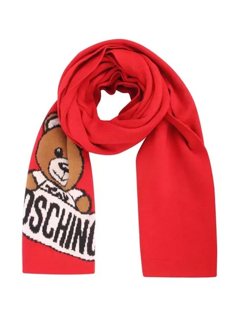 MOSCHINO TEDDY LOGO Schal aus Wollmischung Rot - Schals